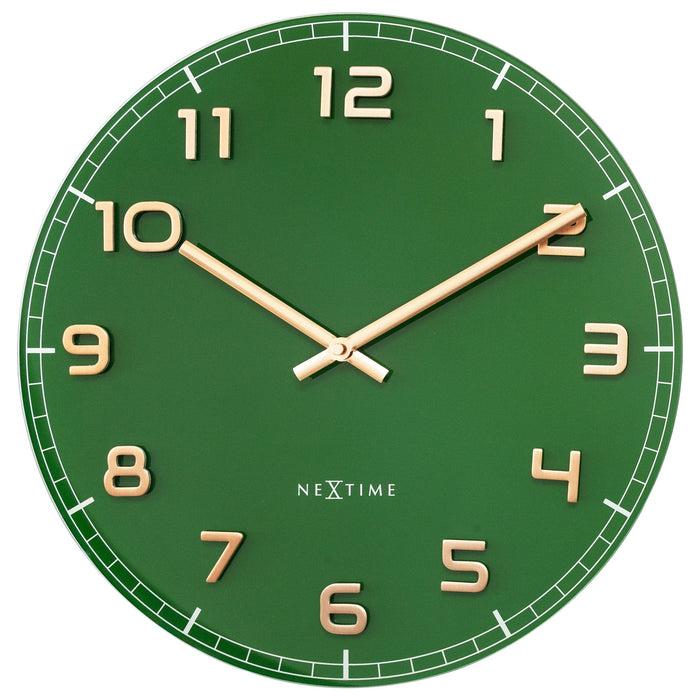 nextime Wandklok 40cm - Stil - Groen - Glas/Aluminium - "Classy Medium" nextime Wandklok 40cm - Stil - Groen - Glas/Aluminium - "Classy Medium"