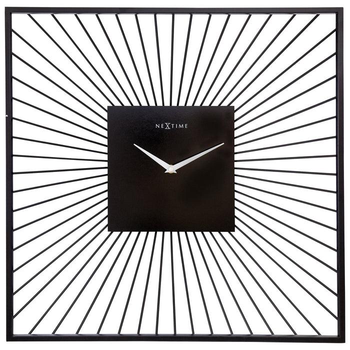 nextime Wandklok 45x45x15cm - Stil - Zwart - Metaal - "Vasco Square" nextime Wandklok 45x45x15cm - Stil - Zwart - Metaal - "Vasco Square"