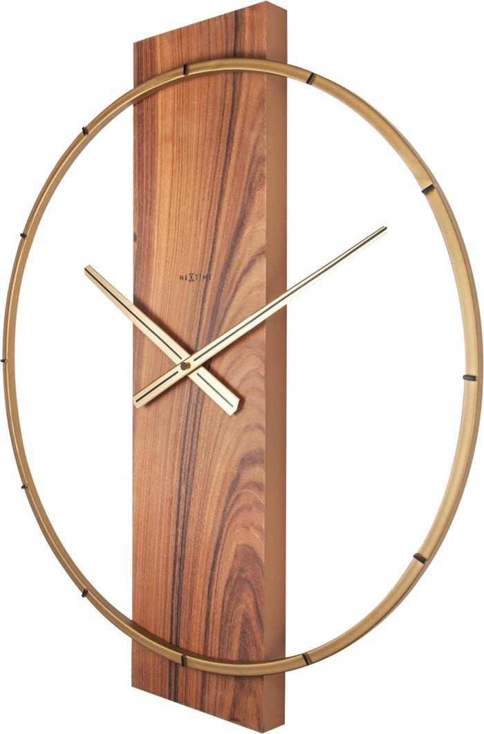 Nextime Wandklok - 50 8 X 58 2 X4 3 Cm - Hout/Staal - 'Carl'