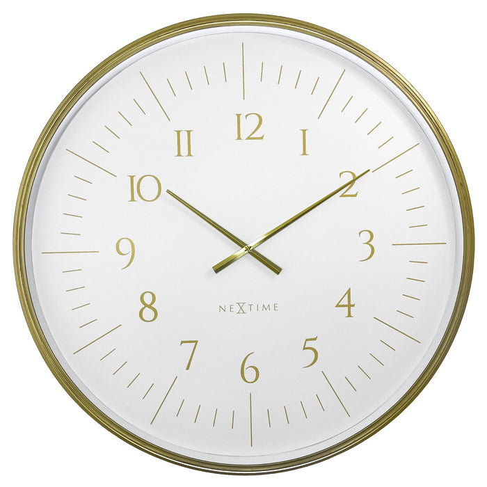 nextime Wandklok 77 cm-Goud/Wit/Zwart-Plastic-NeXtime 'Galaxy Large'