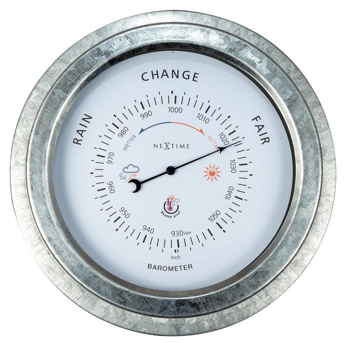 nextime Weerbestendige Barometer - 22cm - Metaal - Galvanized Orchid nextime Weerbestendige Barometer - 22cm - Metaal - Galvanized Orchid