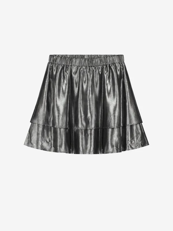 nikkie A-lijn rok met metallic look en elastische tailleband