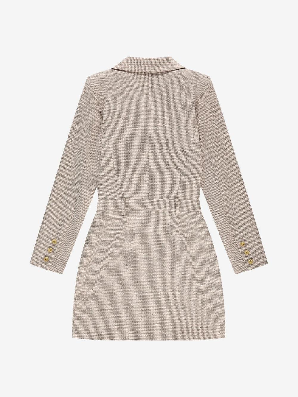 Nikkie Aansluitende Blazer Jurk Met Pied-de-poule Patroon En Strass Steentjes