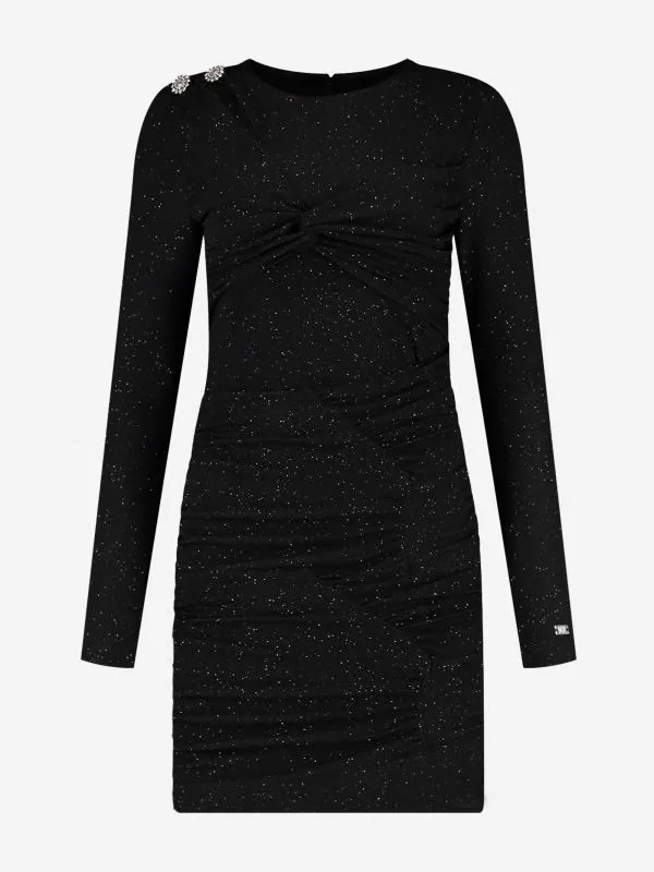 nikkie Aansluitende glitter jurk met detail op schouder
