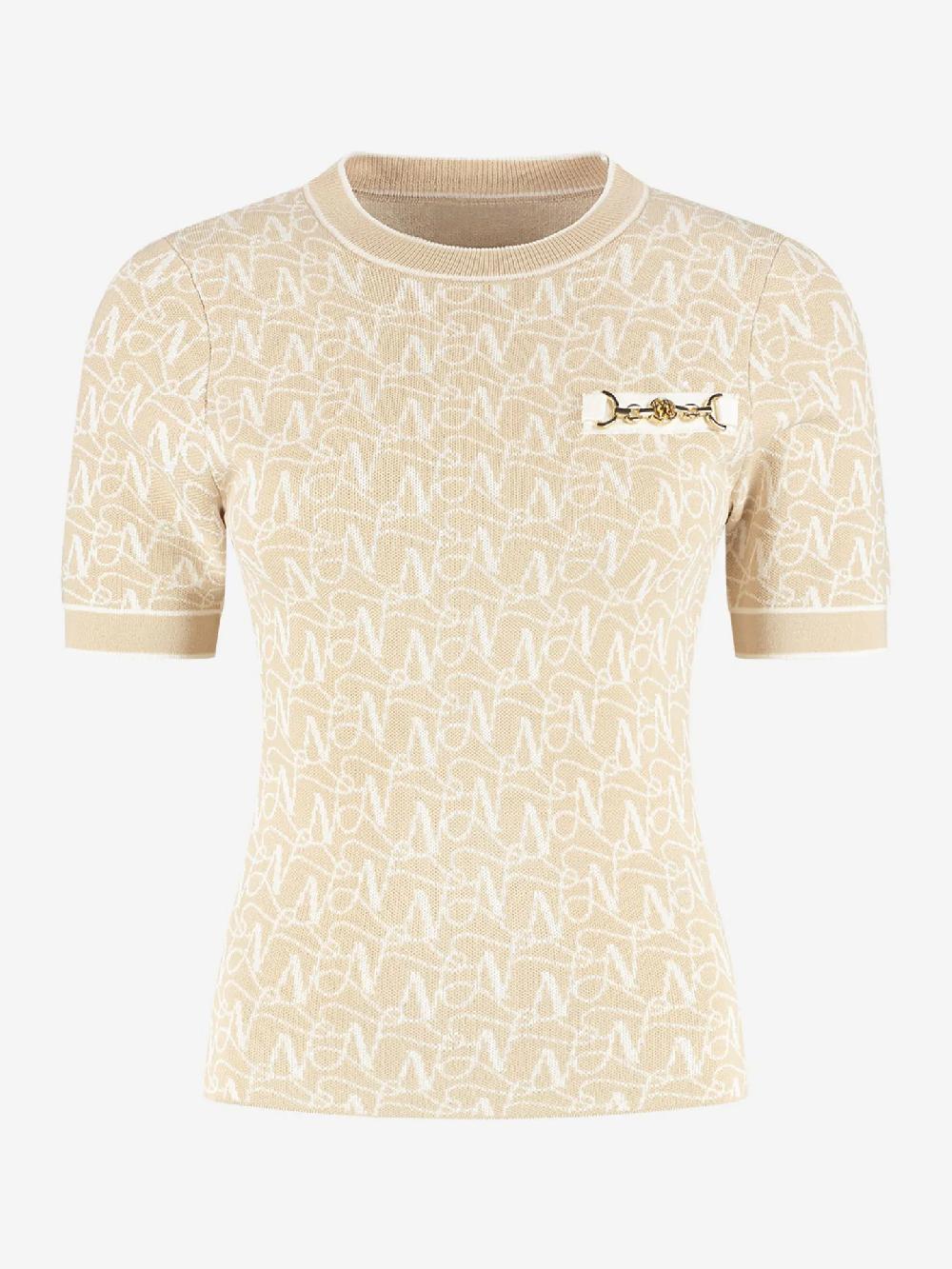 Nikkie Aansluitende Top Met Logo Patroon En Ketting Detail