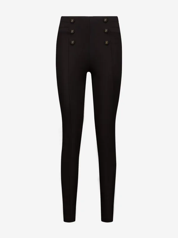 nikkie Aansluitende tregging met decoratieve knopen