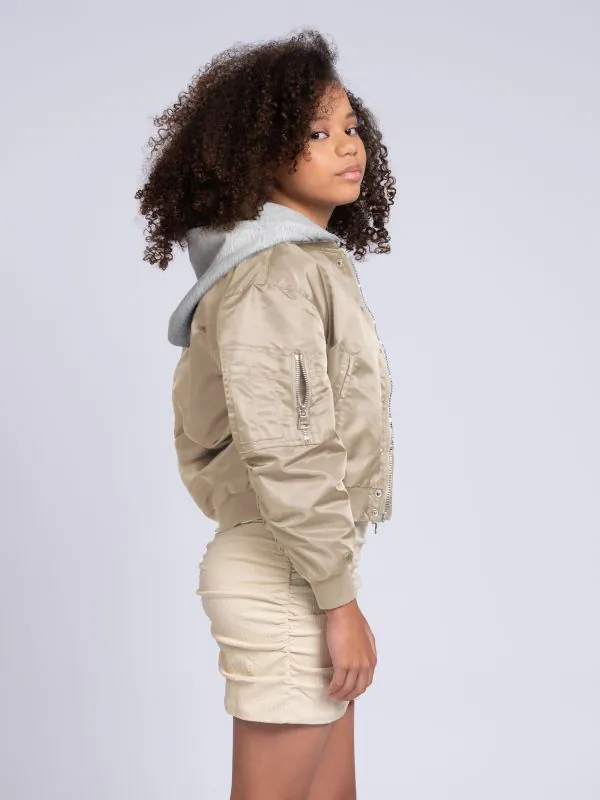 nikkie Bomberjack met capuchon van sweaterstof en N&N logo