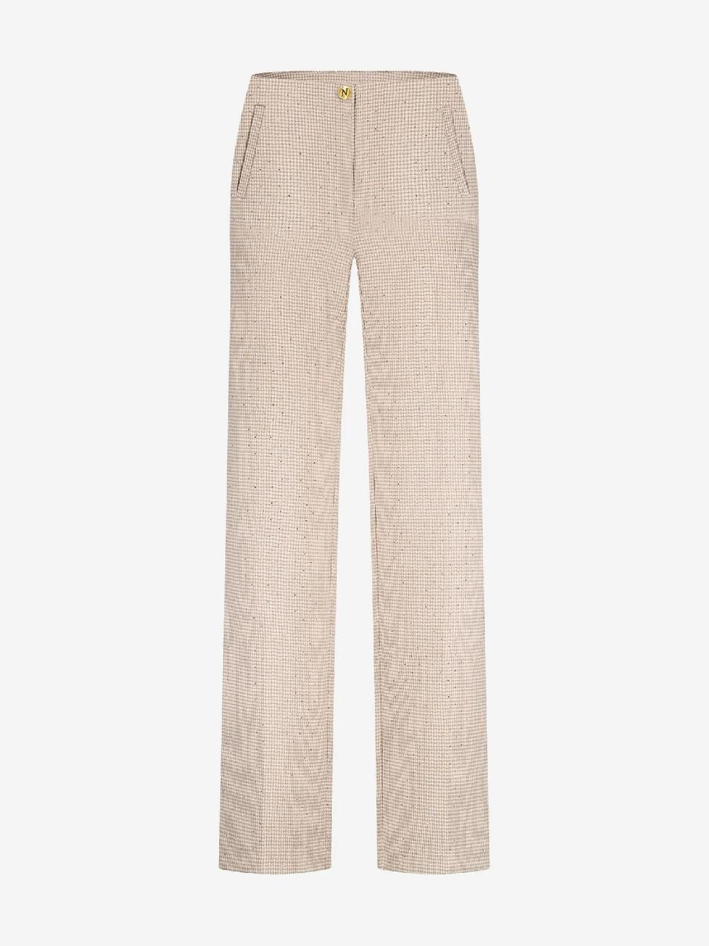 Nikkie Broek Met Pied-de-poule Patroon En Strass Steentjes