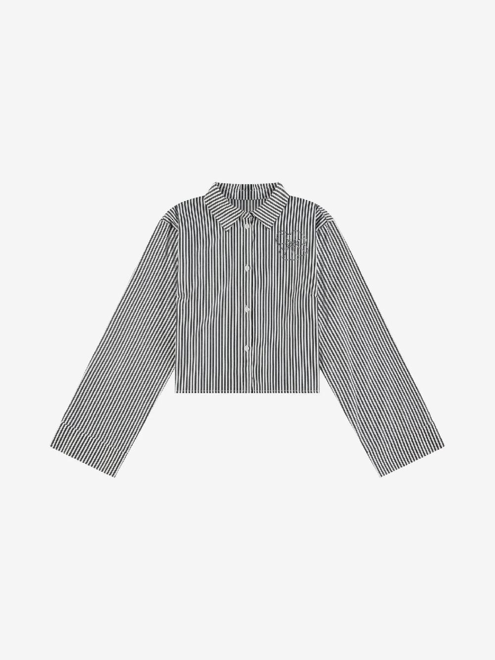 Nikkie Cropped Blouse Met Wijde Mouwen En Strass Details