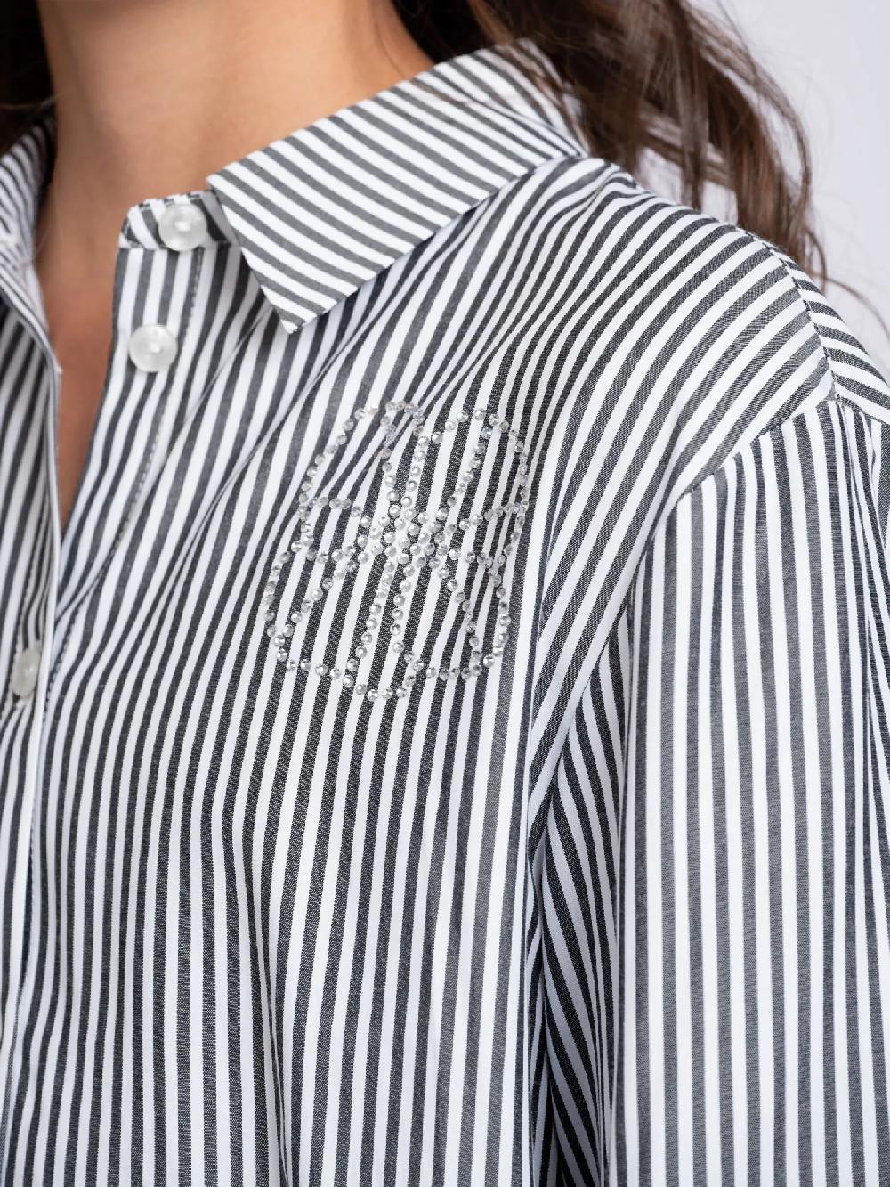 Nikkie Cropped Blouse Met Wijde Mouwen En Strass Details