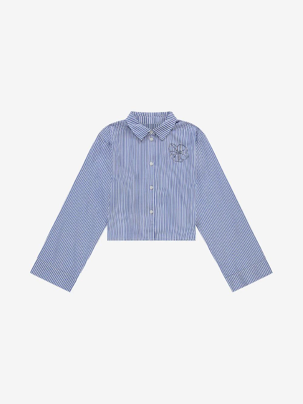 Nikkie Cropped Blouse Met Wijde Mouwen En Strass Details