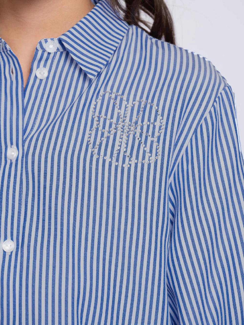 Nikkie Cropped Blouse Met Wijde Mouwen En Strass Details