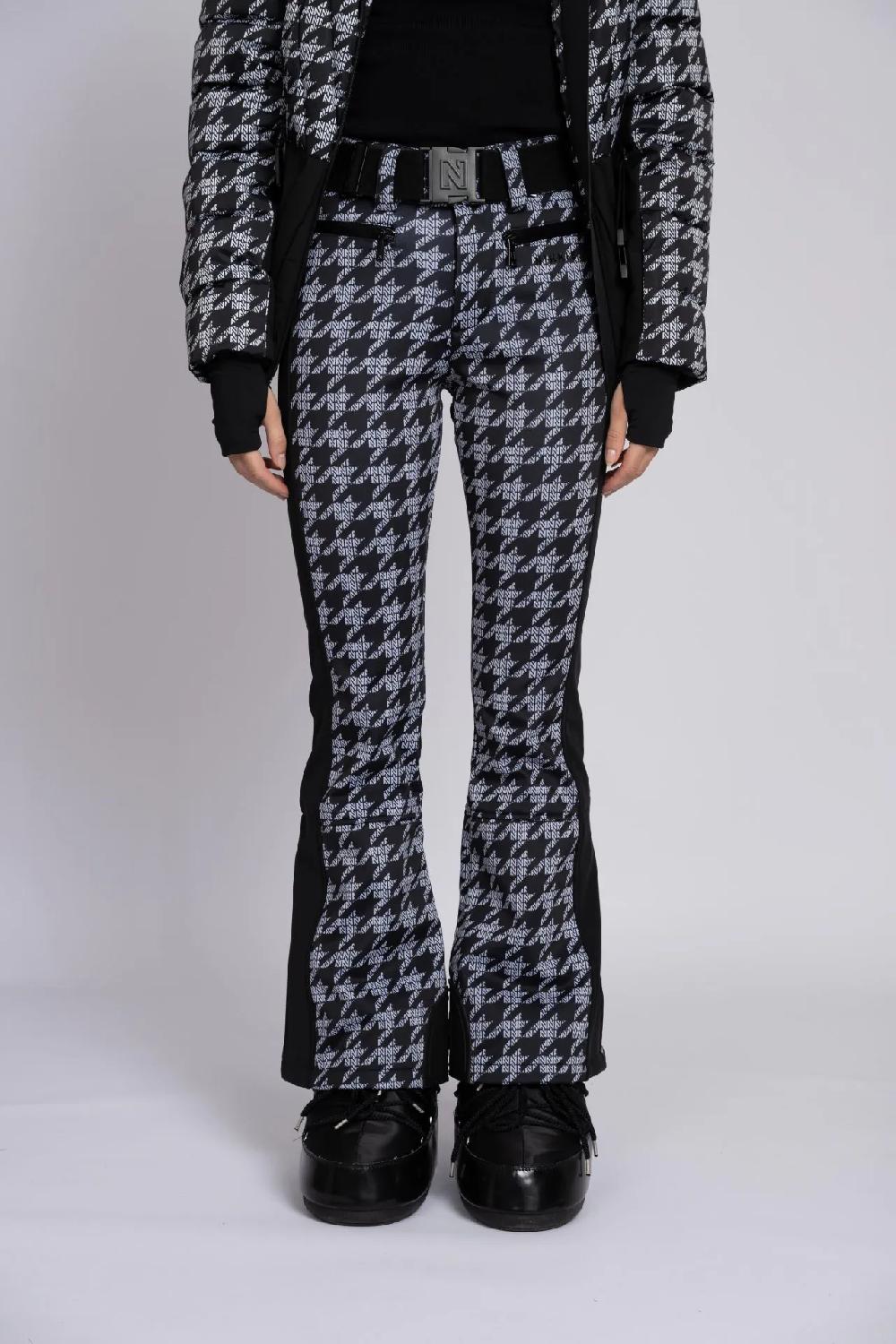 Nikkie Flared Ski Broek Met Logo Patroon En Elastische Riem