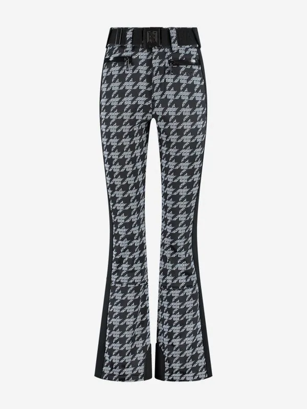 nikkie Flared ski broek met logo patroon en elastische riem