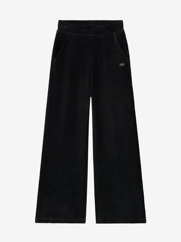 nikkie Geribbelde velvet broek met elastische tailleband