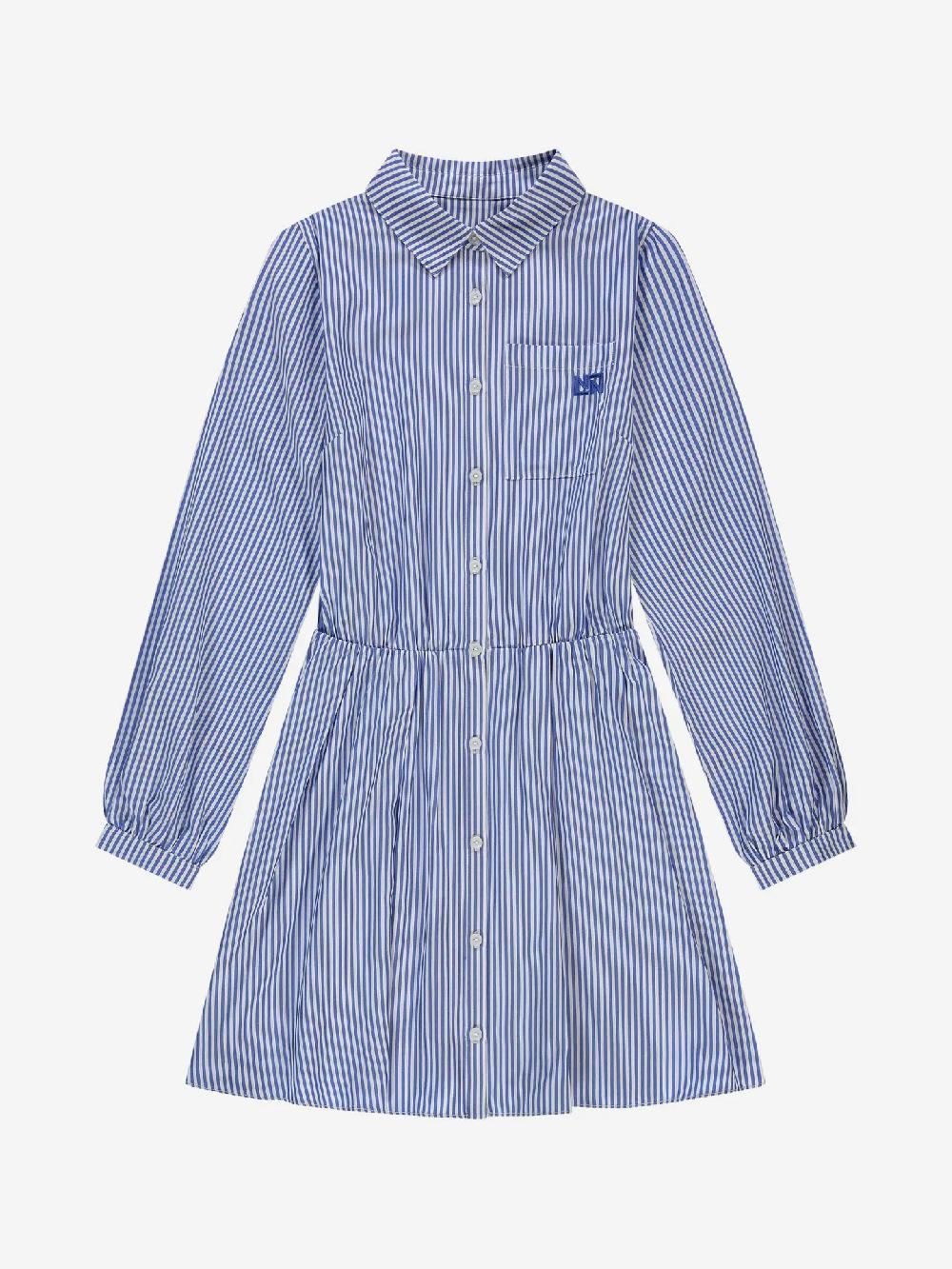 Nikkie Gestreepte A-lijn Jurk Met Elastische Tailleband