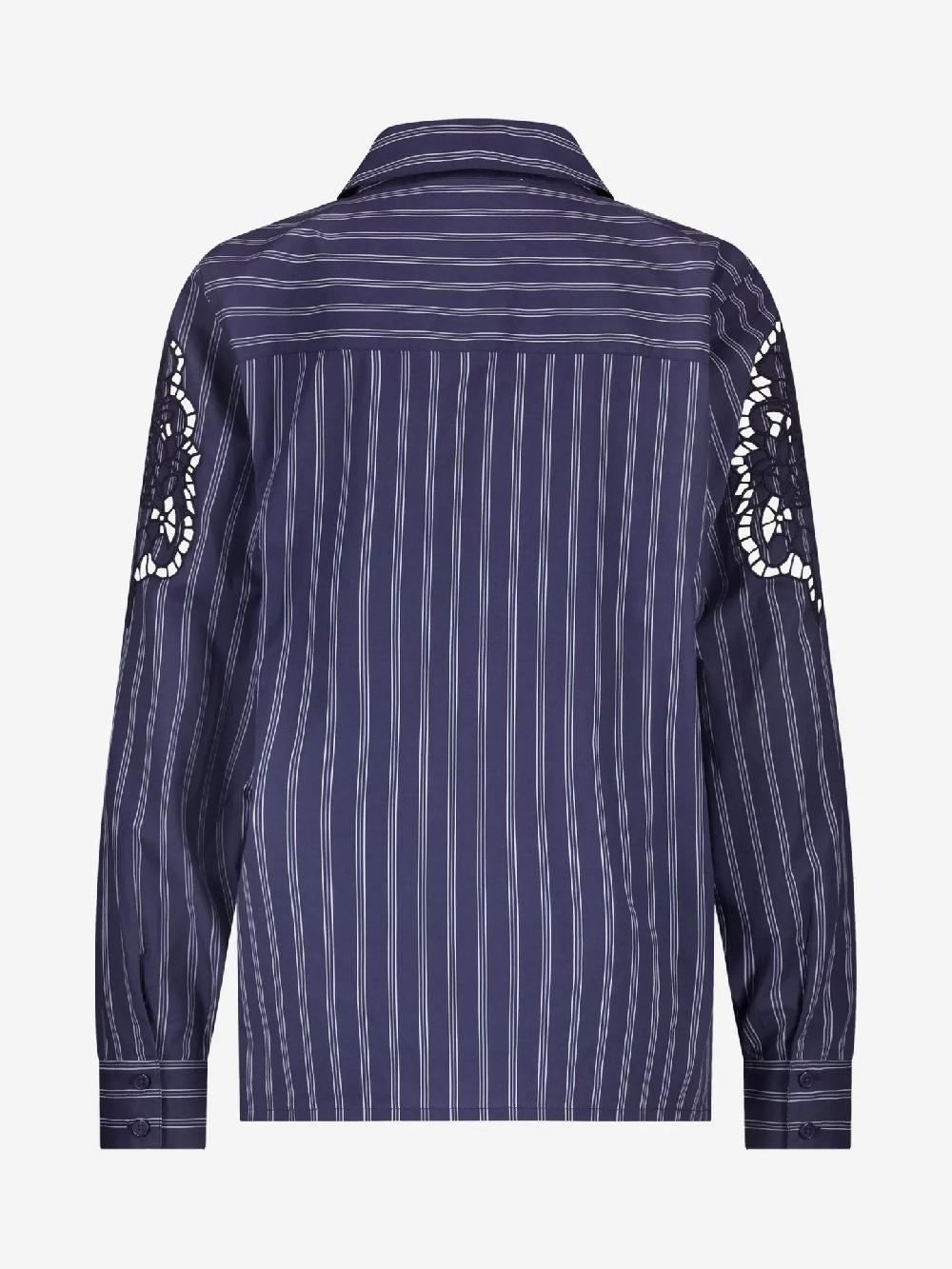 Nikkie Gestreepte Blouse Met Kanten Cut-out Details