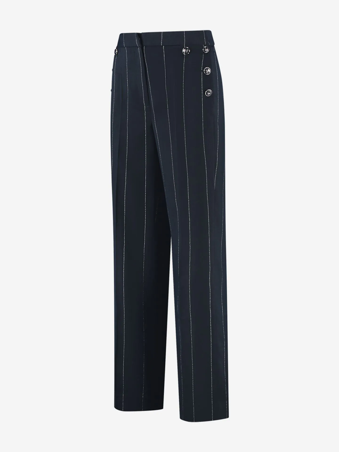 Nikkie Gestreepte Pantalon Met Decoratieve FH Knopen