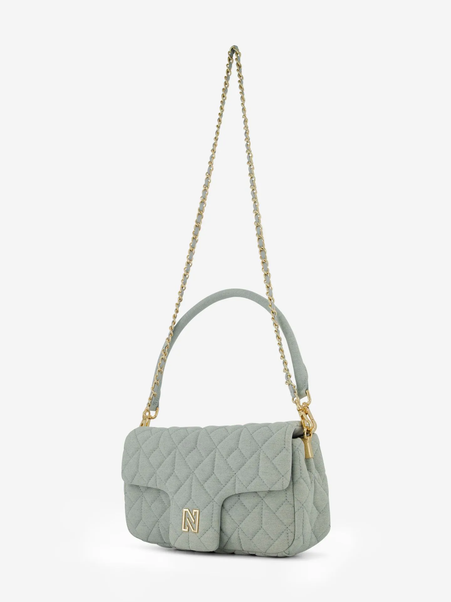 Nikkie Gewatteerde Schoudertas Van Denim Met N-logo