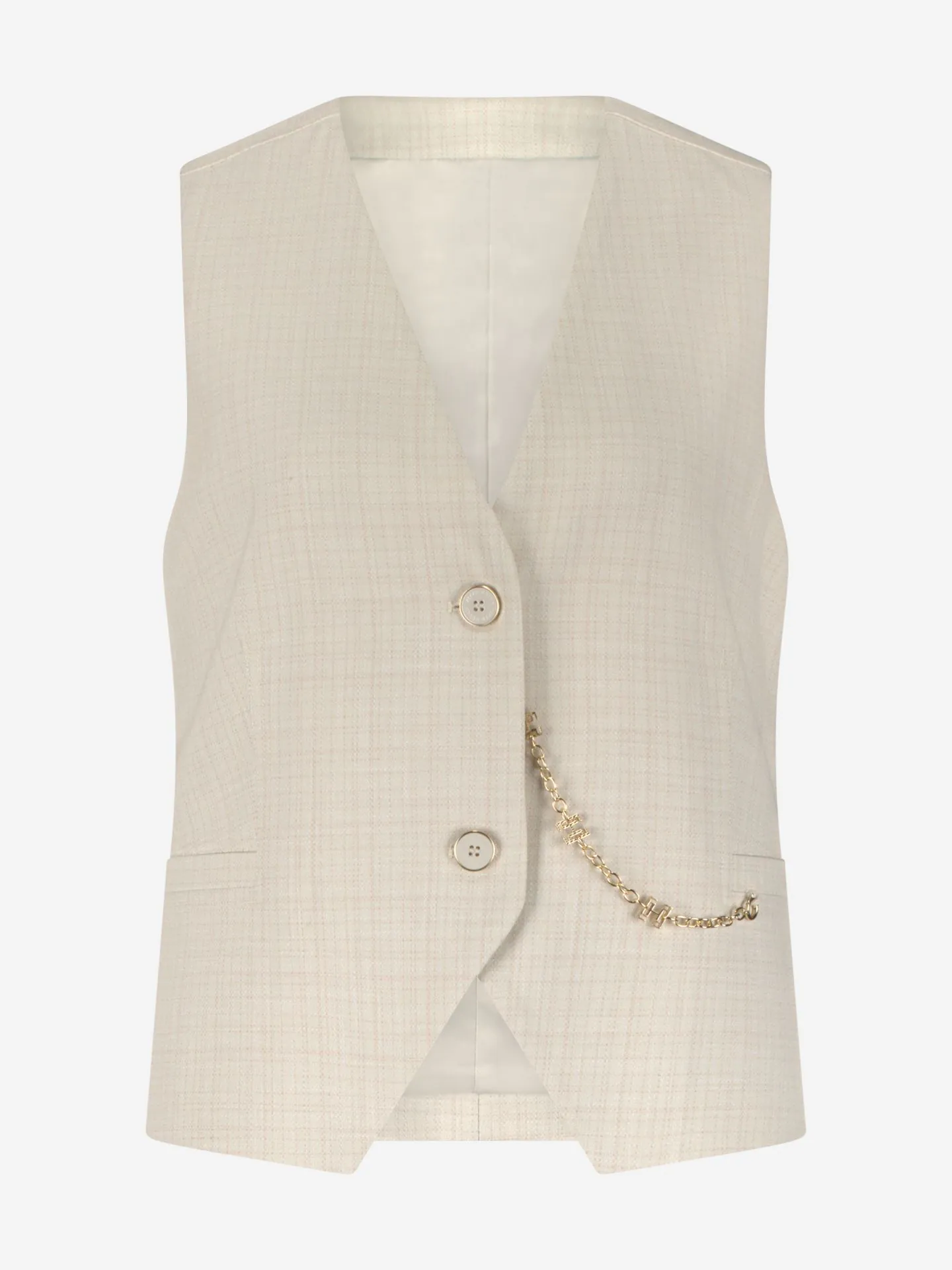 Nikkie Gilet Met Gemêleerde Textuur En Ketting Detail