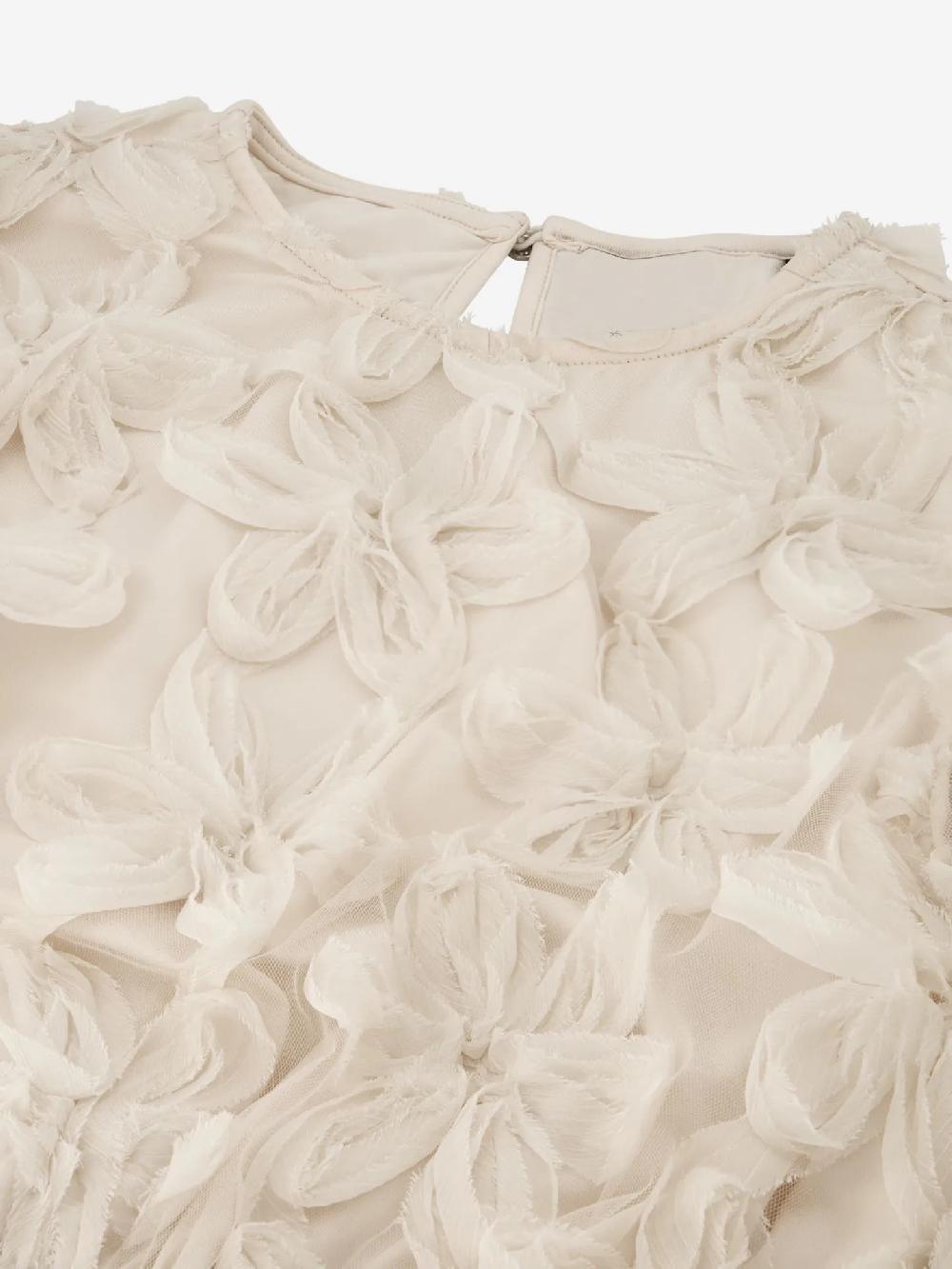 Nikkie Jurk Met Geborduurde Bloemen En Mesh Ballonmouwen