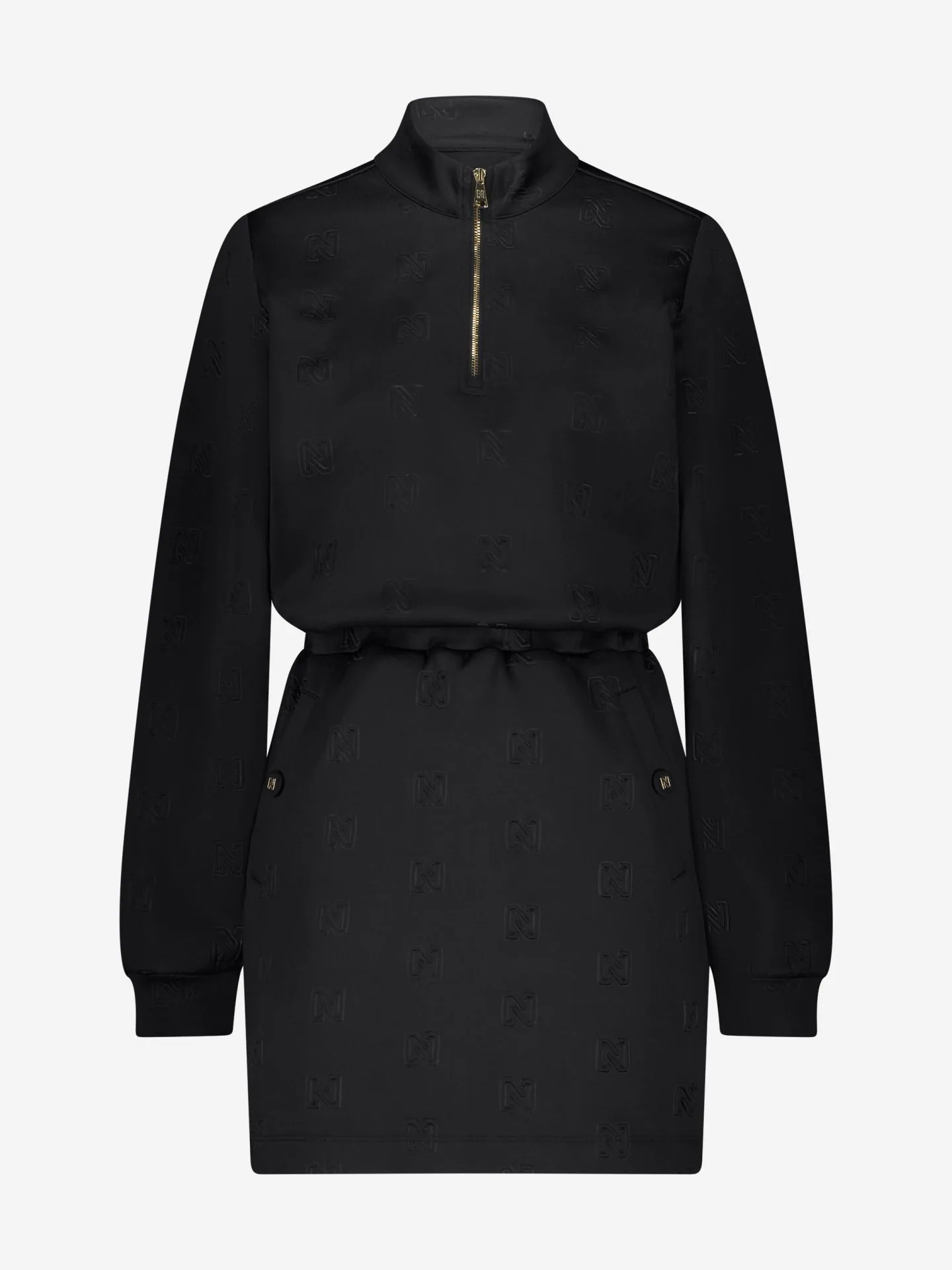 Nikkie Jurk Met Logo Patroon En Elastische Tailleband