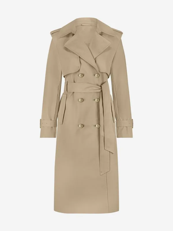 nikkie Lange trenchcoat met ceintuur en reverskraag