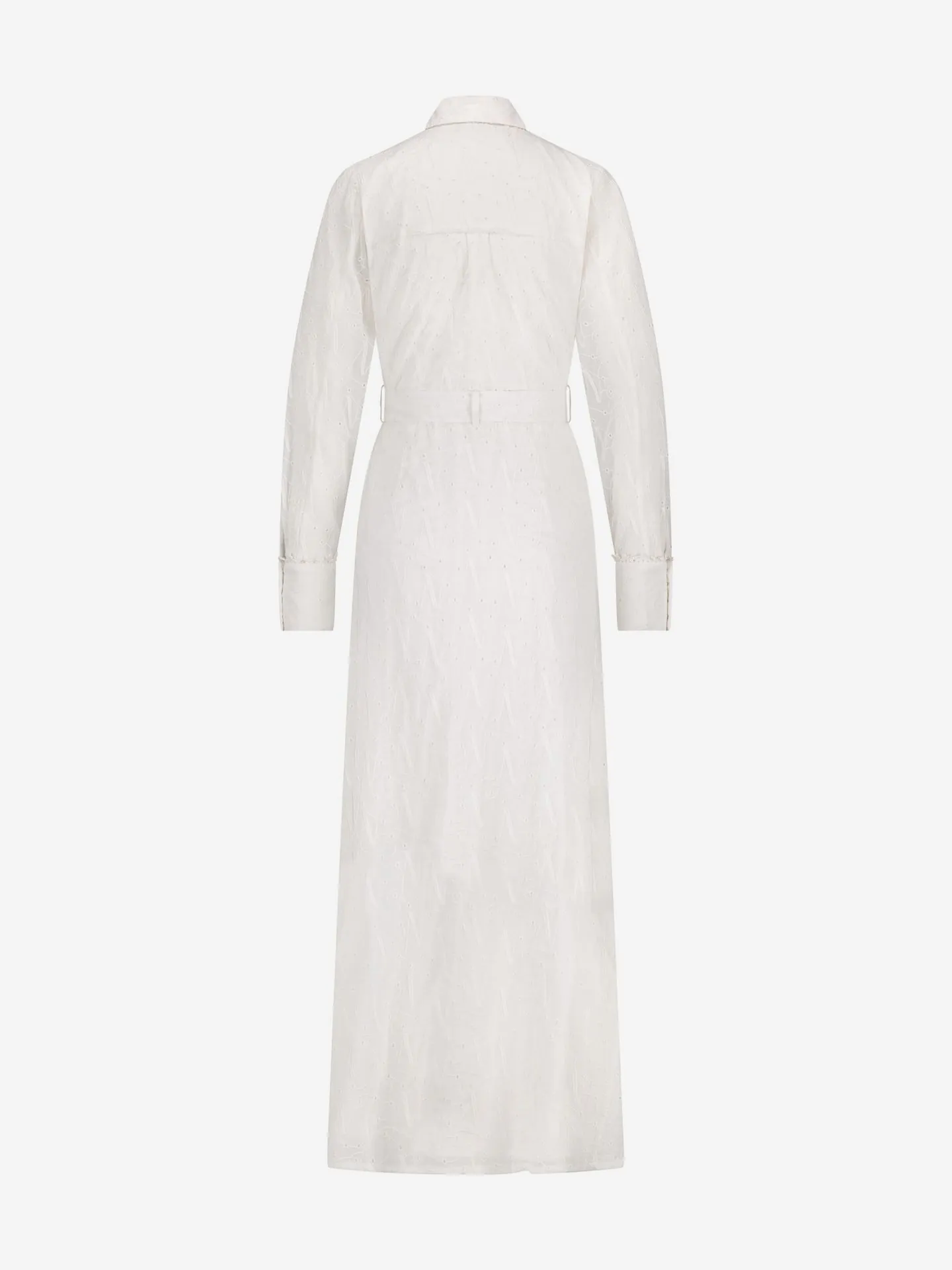 Nikkie Maxi Blousejurk Van Broderie Anglaise Met Strikceintuur