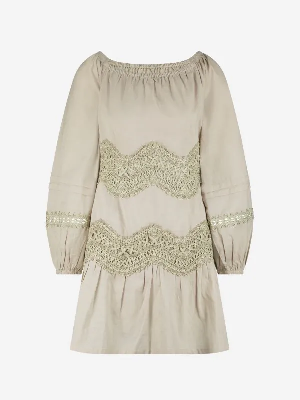 nikkie A-lijn jurk met broderie anglaise