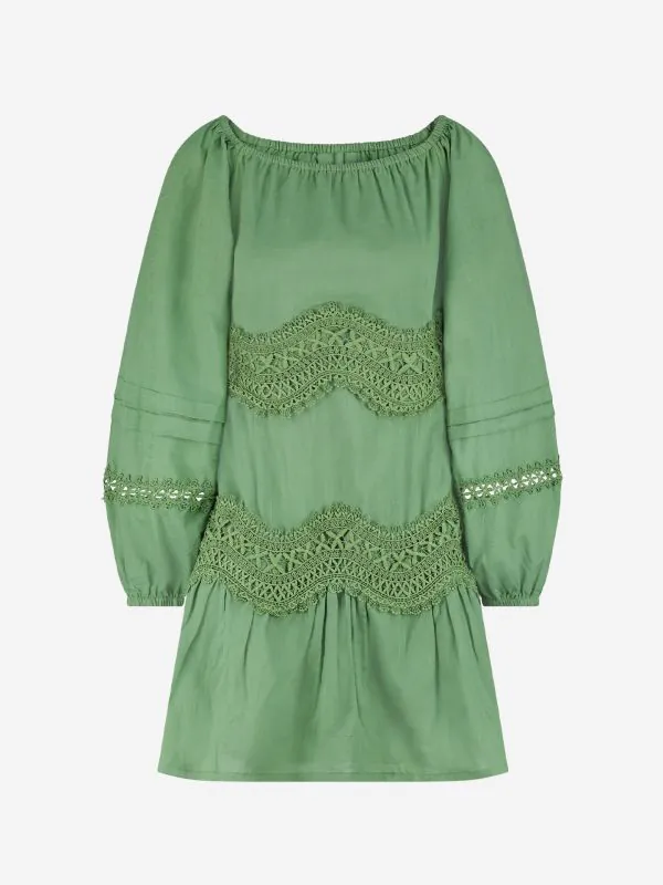 nikkie A-lijn jurk met broderie anglaise