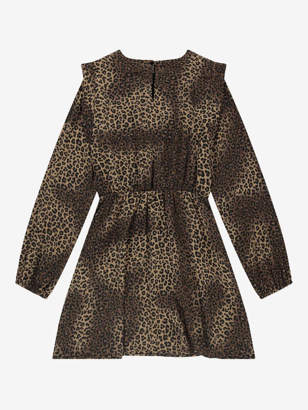 Nikkie A-lijn Jurk Met Panterprint En Ballonmouwen