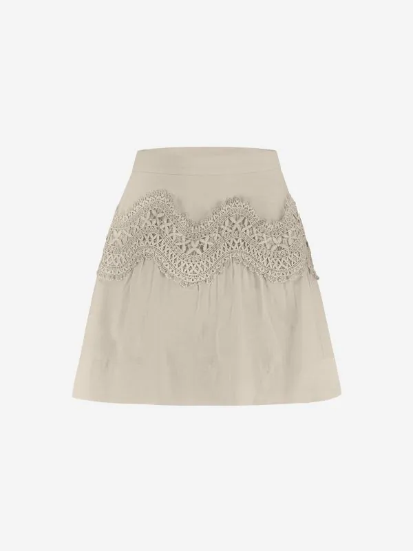 nikkie A-lijn rok met broderie anglaise