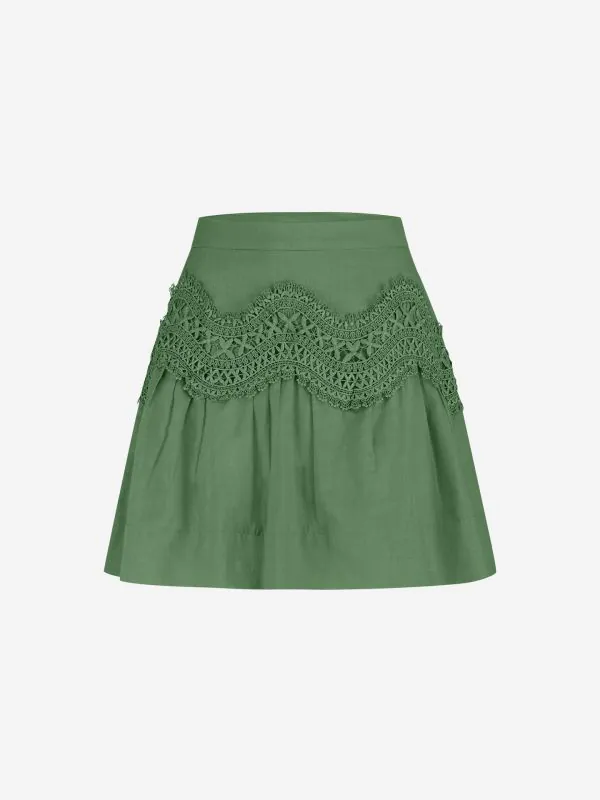 nikkie A-lijn rok met broderie anglaise