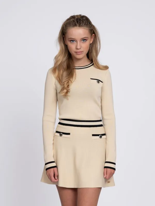 nikkie A-lijn rok met contrastbiezen