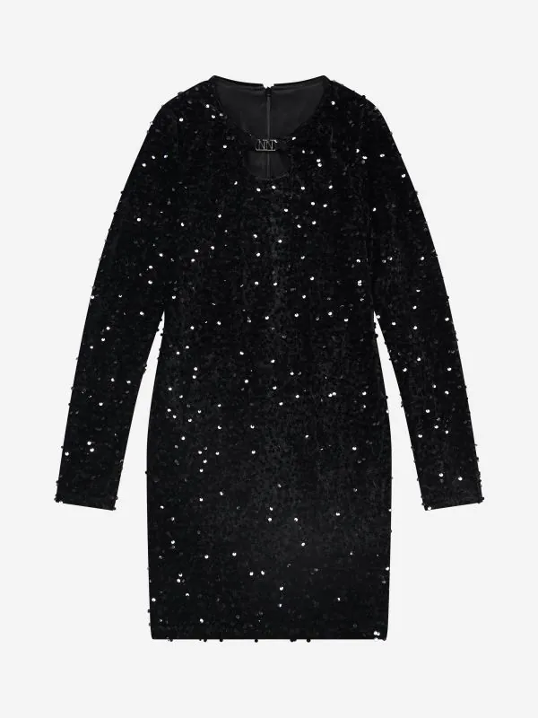 nikkie Aansluitende jurk met pailletten