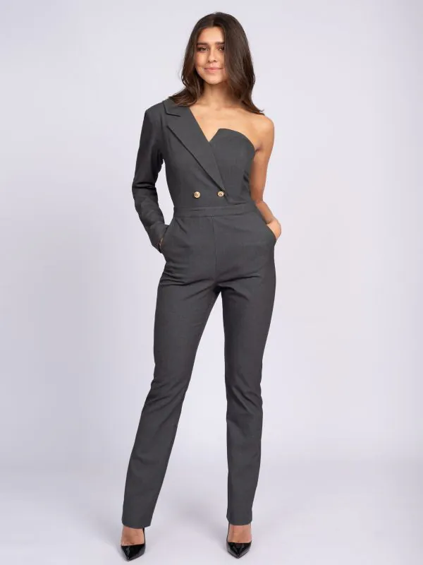 nikkie Aansluitende one shoulder jumpsuit