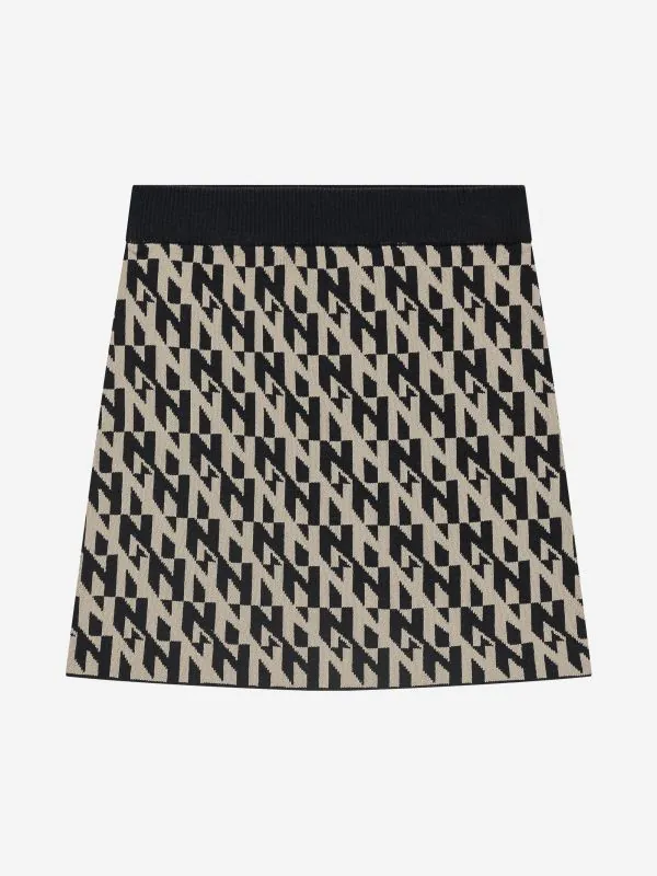 nikkie Aansluitende rok met een logo patroon