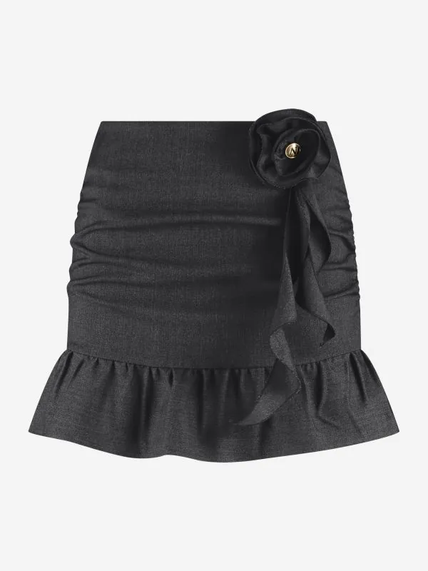 nikkie Aansluitende skort met decoratieve bloem