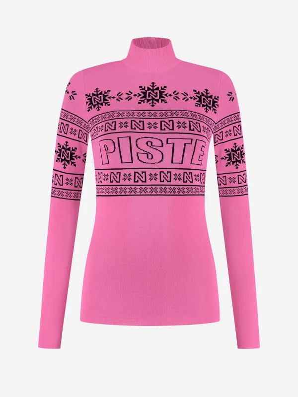 nikkie Aansluitende top met logo patroon en col