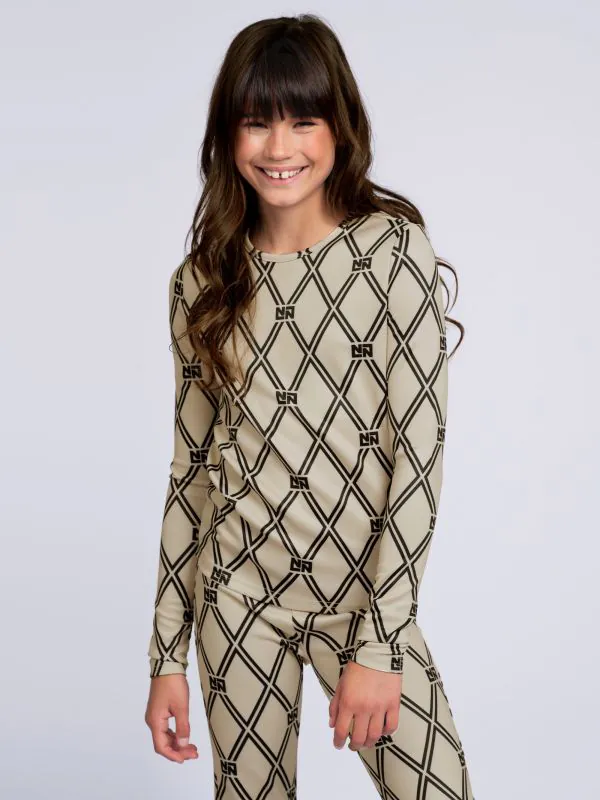 nikkie Aansluitende top met N&N logo patroon