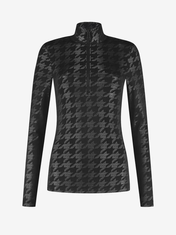 nikkie Aansluitende top met rits en logo patroon