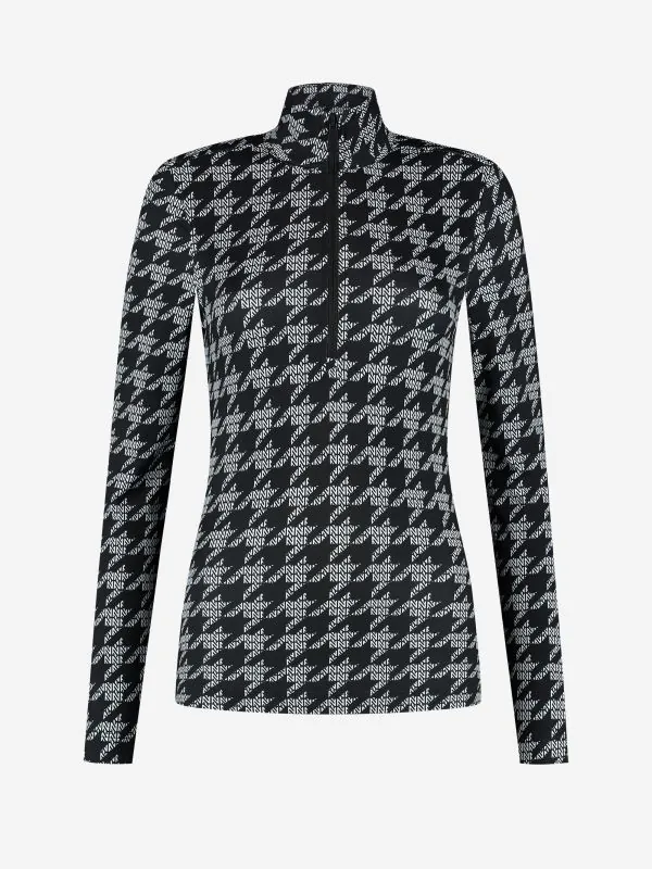 nikkie Aansluitende top met rits en logo patroon