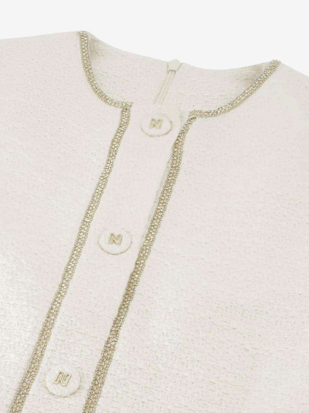 Nikkie Aansluitende Tweed Jurk Met N-knopen