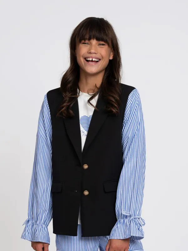 nikkie Blazer met gestreepte mouwen