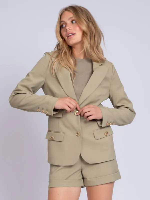 nikkie Blazer met N-knopen en dubbele klepzakken