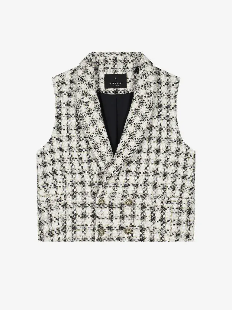Nikkie Blazer Met Tweed Patroon