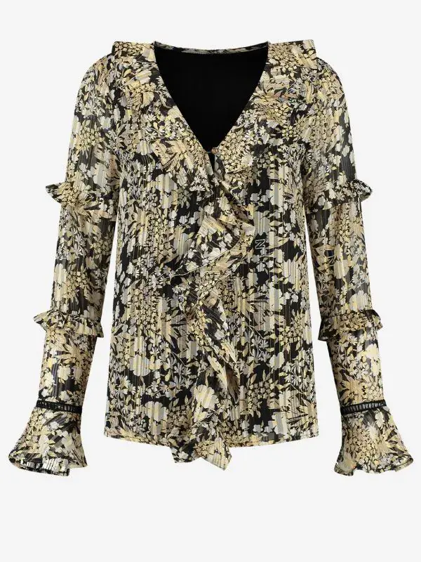 nikkie Bloemenprint blouse met ruches