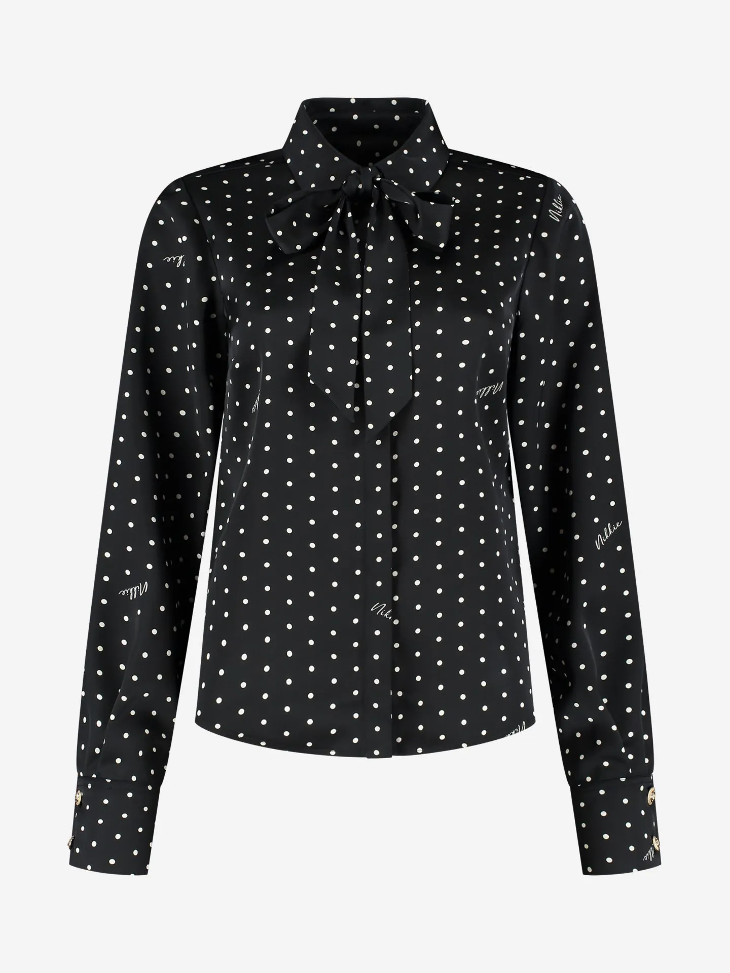 Nikkie Blouse Met Stippen En Strikkoord