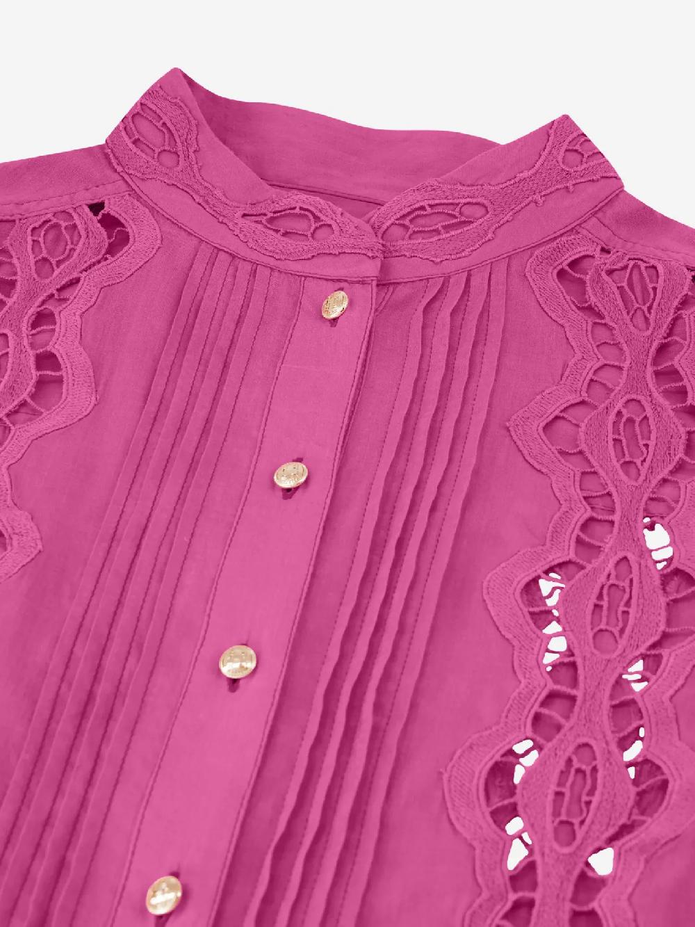 Nikkie Broderie Anglaise Blouse Met Pofmouwen
