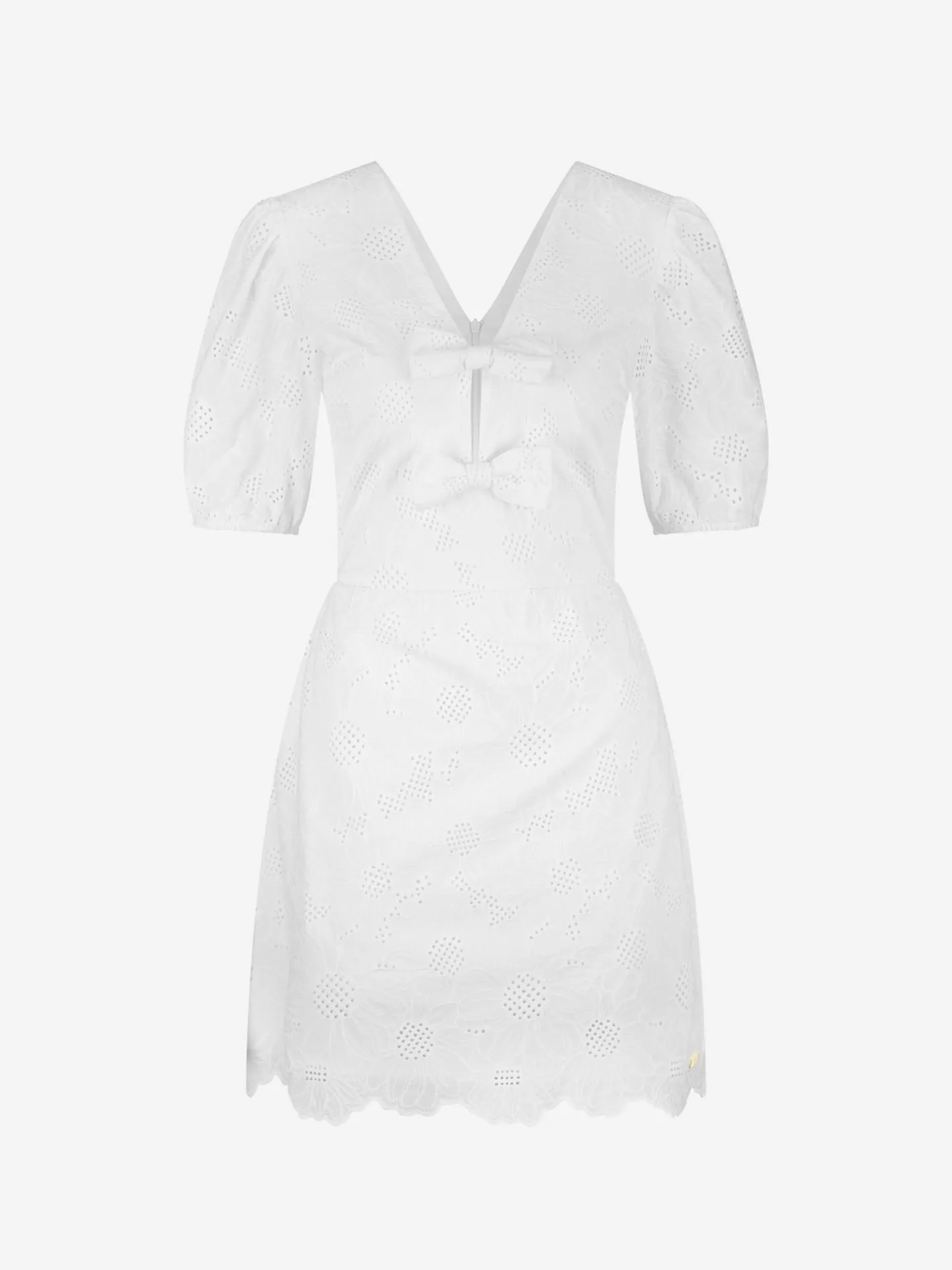 Nikkie Broderie Anglaise Jurk Met Strikdetails